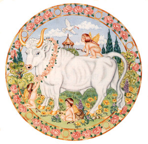 Astrology Illustration of Taurus Zodiac Sign